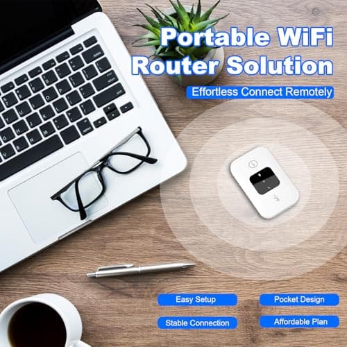 Portable WiFi Travel Router with SIM Card Slot, Plug & Play, Pocket 4G Mobile Router Hotspot, High Global Compatibility, Mobile WiFi Hotspot Dongle Connects Up to 10 Devices MINI Hotspot Modem — view 4