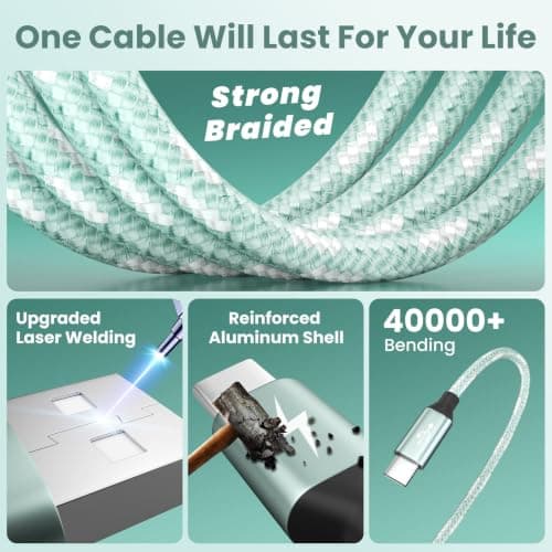 4 in 2 Multi Charging Cable, USBA/C Universal Charging Cords 2 Pack 5FT — view 4