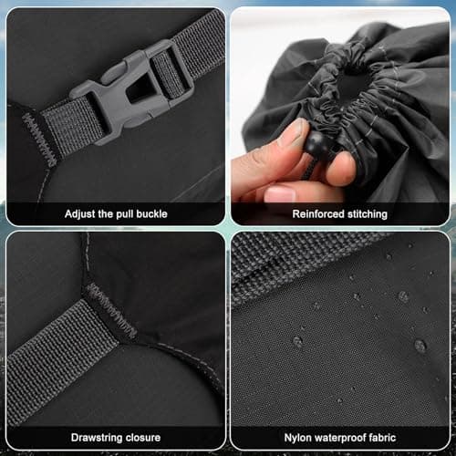 Compression Stuff Sack for Sleeping Bag,8L/15L/25L/35L Lightweight Waterproof Compact Compression Nylon Stuff Sack StorageBag,Travel Compression Bag for Camping,Backpacking,Clothes Storage (Black, S) — view 3