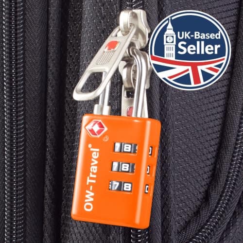 OW-Travel Suitcase Locks, TSA Approved Luggage Locks, Open Alert Orange 2Pk — view 4