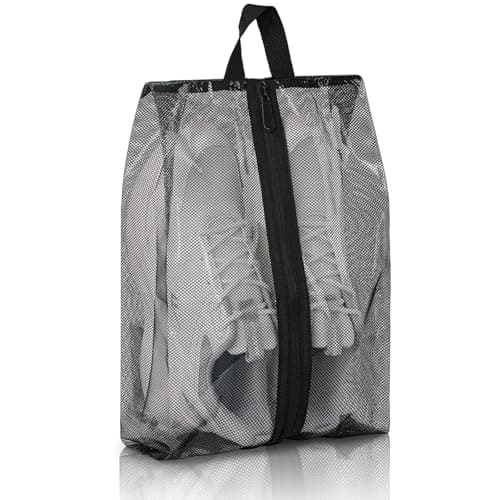 jwtyu 1 Piece Shoe Bags for Travel Black Shoe Bag Waterproof TPU Mesh Shoe Travel Bag with Zipper for Travelling or Home Storage
