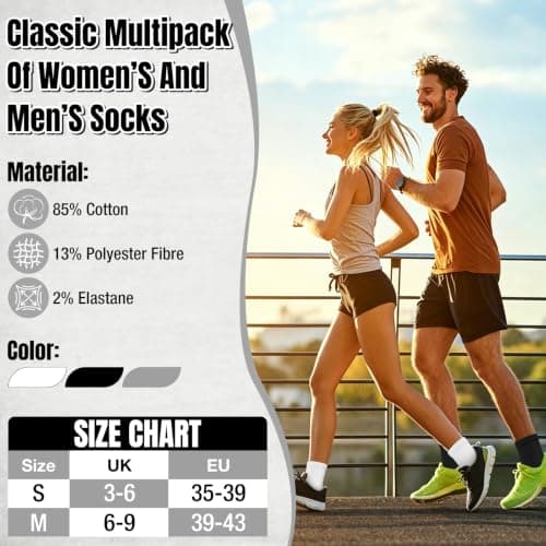 Soleeya 8 Pairs Ankle Socks Men Women UK 6-9, Multipack Running Socks — view 5