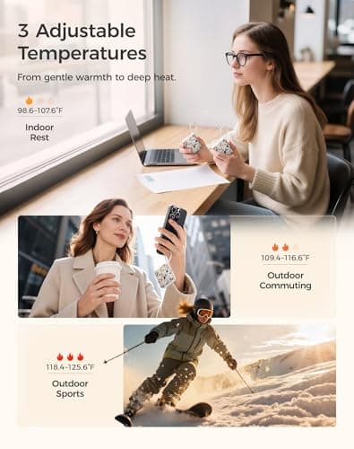OCOOPA Hand Warmers Rechargeable, Smart Temp Control 7H*2 Long Safe Heat, Ultra Slim, Pocket-Size Design That Fits Gloves, Gifts for Women, Outdoor, Office, Commute (UT5 Nano) — view 4