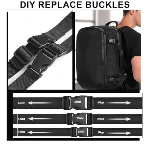 Side Release Buckles 12 Pack, Backpack Strap Replacement Clips 20 25 32mm — view 4