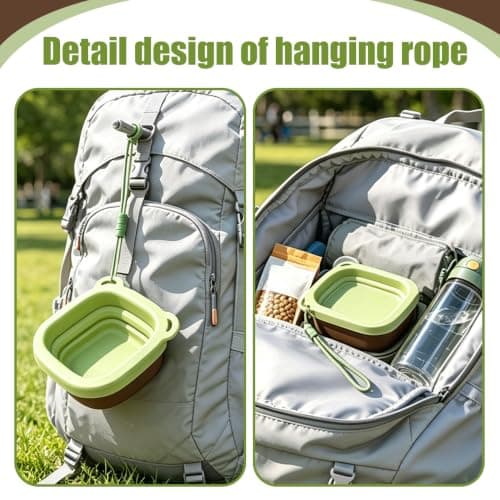 Foldable Dog Bowl, Detachable 2-in-1 Silicone Pet Water Food Dish — view 6