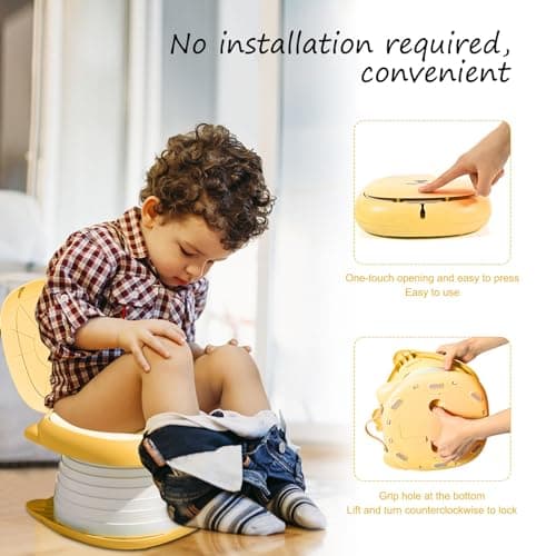 Travel Potty for Toddlers, Foldable Portable Potty for Toddlers: Training Toilet Seat with Disposable Emergency Bag, Lightweight Design for Car Camping, Indoor Outdoor Use by Boys Girls — view 3
