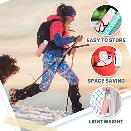 Kemier Collapsible Water Bottle - Drinks Bottle Silicone Foldable Water Bottle for Travel | Gym | Hiking BPA Free Portable Leakproof Sports Water Bottle with Carabiner 750ML | 26OZ — view 6