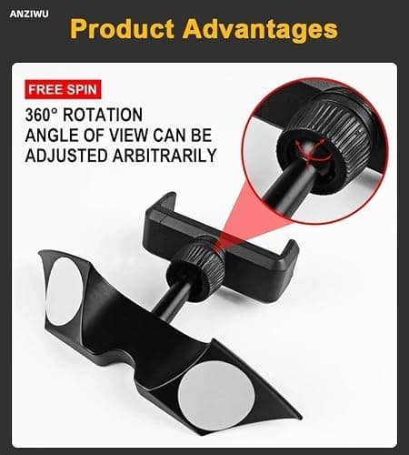 ANZIWU Phone Holder for Mini Cooper, 360 ° Rotation Central Screen Cradle — view 6