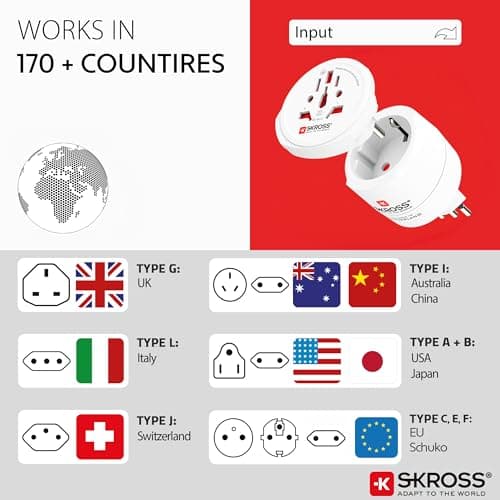 SKROSS Combo World Travel Adapter for Switzerland, Italy & Brazil — view 3