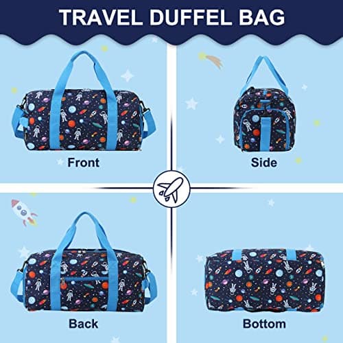 Kids Travel Duffel Bag Boy,19L Sport Bag with Wet-Dry Shoe Pocket,Space — view 6