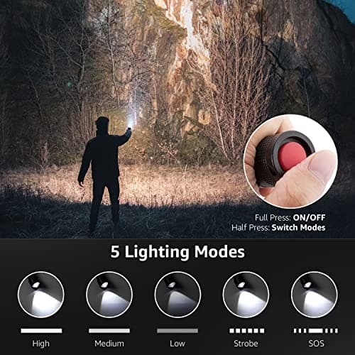 Lepro 2 Pack LED Torch Battery Powered, LE2050 Bright Handheld Flashlight — view 3