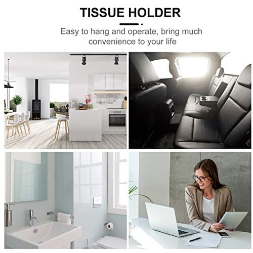 Luxshiny Car Tissue Bag Hanging Canvas Tissue Holder Easy Access and Wall Hanging for Bathroom and Living Room Use Car Seat Travel Organizer — view 5