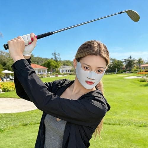 Sun Protection Face Cover | Breathable UPF50+ Sunscreen Masque - with Ear-loop Sun Face Masque - for Bike Riding Running Hiking Golf Fishing Work Construction Beach Outdoor Summer — view 2