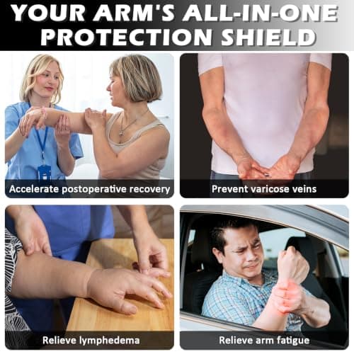 Ailaka Compression Sleeve Arm for Men & Women, 15-20 mmHg Graduated Support for Everyday Swelling, Muscle Fatigue & Active Recovery (BG, M) — view 3