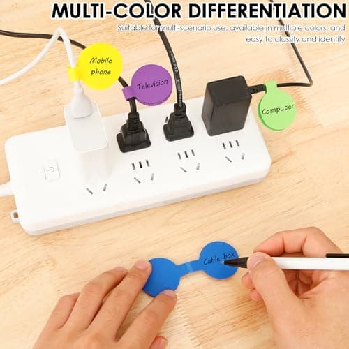 Silicone Cable Ties Reusable 20 Pack - Adjustable Cord Organizer with 12 Writable Cord Labels, Elastic Wire Management Ties for Phone Charger, USB, PC, Travel Gadgets & Small Appliances — view 4