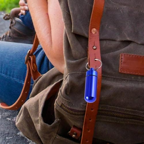 Portable Pill Keychain - 1.97in Metal Pill Box | Waterproof Pills Case — view 2