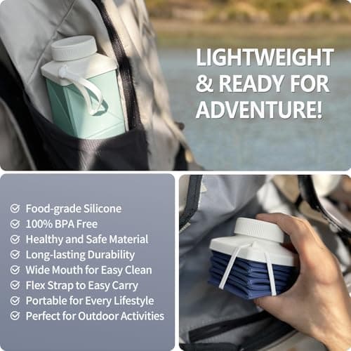 BEAUTAIL Collapsible Water Bottle 720 ml, Portable Travel Water Bottle — view 3