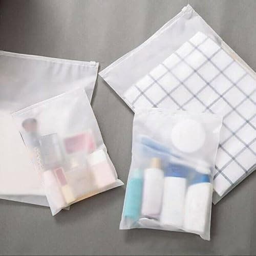 Ziplock Bags Clear for Travel | Pack of 50 Large Waterproof Pouches – Resealable Space Saver Bags for Clothes, Luggage & Towels (18X20 cm, Clear) — view 5