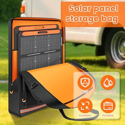 VAVPUP Folding Solar Panel Storage Bag, Oxford Waterproof Carry Case with Shoulder Strap & Zipper, Portable for Jackery Solar Saga 100W 100X 200W, Outdoor Camping Travel(black) — view 5