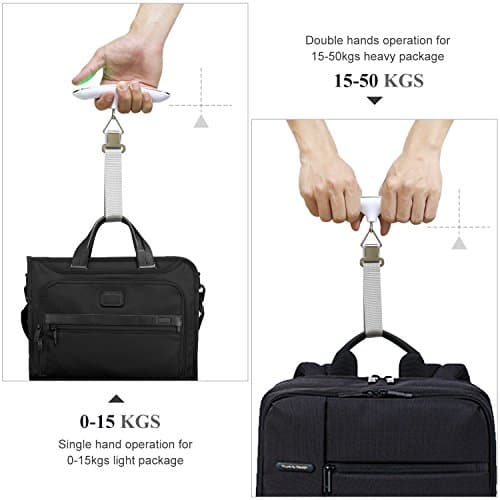 MYCARBON Luggage Scale Portable Digital Weight Scale for Travel Suitcase with Tare Function 110 Lb/ 50Kg Capacity (Silver) — view 4