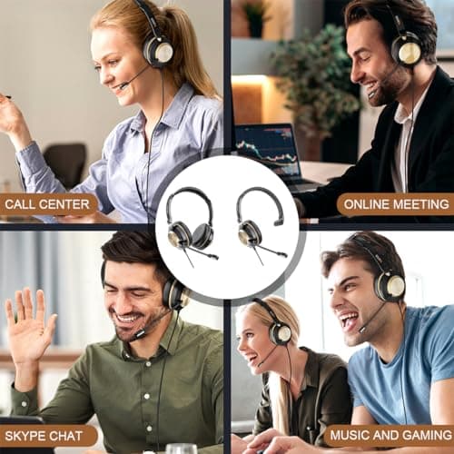 Wantek USB Headset with Microphone for PC Laptop, Adjustable Noise Cancelling Business Office Headsets — view 6