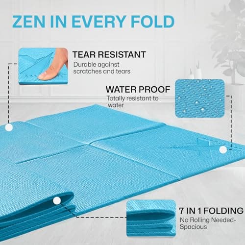 XN8 Sports Foldable Yoga Mat – Non-Slip, Eco-Friendly, Lightweight, Portable with Carrying Strap, Perfect for Home, Gym, and Travel Workouts, 72 Length — view 3
