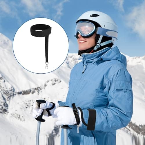 CYUXING 4Pcs Sports Winter Ski Gloves Elastic Wrist Strap, Snowboarding Accessories for Men, Safety Straps Supplies with Keychains for Mountaineering Snowboarding Outdoor Activities — view 5