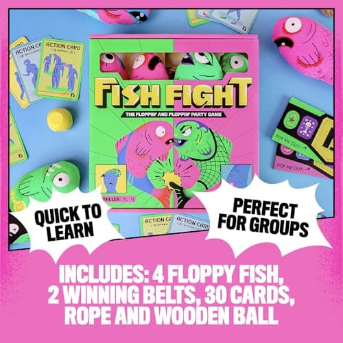 MCMILLER ENTERTAINMENT Fish Fight! The Floppin’ and Ploppin’ Party Game – Hilarious Family Board Game for Kids and Adults, Fun Travel Game, Perfect Christmas for Boys, Girls & Teens — view 4