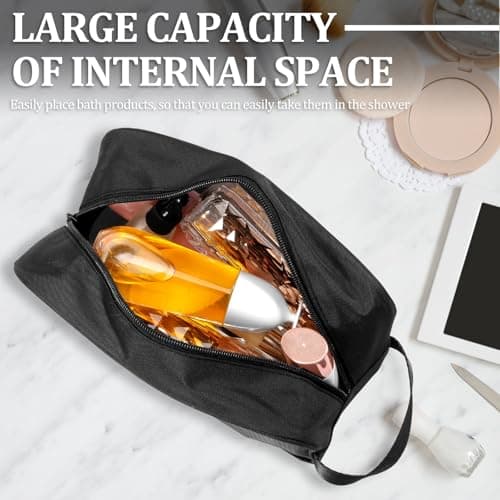 Mesh Shower Caddy Bag, Portable Travel Mesh Toiletry Bag with Zipper, Quick Dry Toiletry Organizer Tote for Women Men Gym Travel Camping College Dorm Room Bathroom — view 5