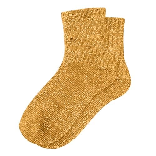 2026 Women's Solid Colour Socks, Everyday Travel Choice, Easy Wardrobe Pairing, Casual Seasonal Essential, Comfortable Daily Styling, for Wear, Gold, Size One