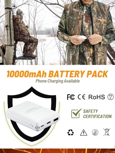 NEW VIEW Heated Hunting Vest for Men with 10000mAh Battery Pack, Camo Heated Vest for Hunting, Fishing, Winter, Outdoor — view 3