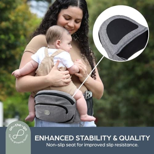 Dreambaby Up & Go Baby Hip Seat Carrier – Lightweight Toddler Holder with Storage Pockets, Ergonomic Design, Wide Adjustable Waistband – Suitable for Children 3.5-18kgs — view 4