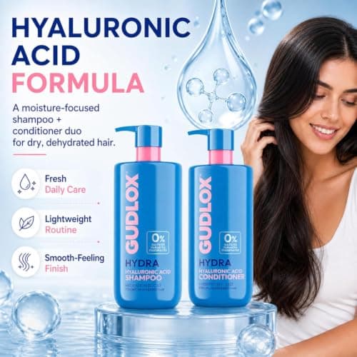 Hydra Hyaluronic Acid Sulphate-Free Moisturising Shampoo & Conditioner Set – Daily Hydration for Dry, Dehydrated Hair (2 x 400ml) — view 2