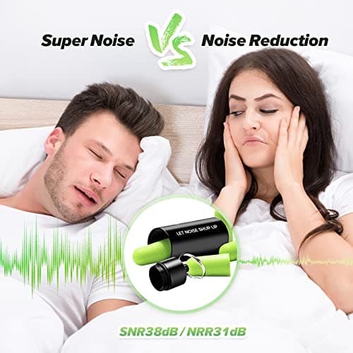 ERM TOOL Ultra Soft Foam Earplugs, 60 Pairs Reusable Earplugs for Sleeping, 38dB Highest SNR, & Comfortable Hearing Protection Snoring, Studying, Travel, Motorcycle, Loud Noise etc - Lemon Green — view 3