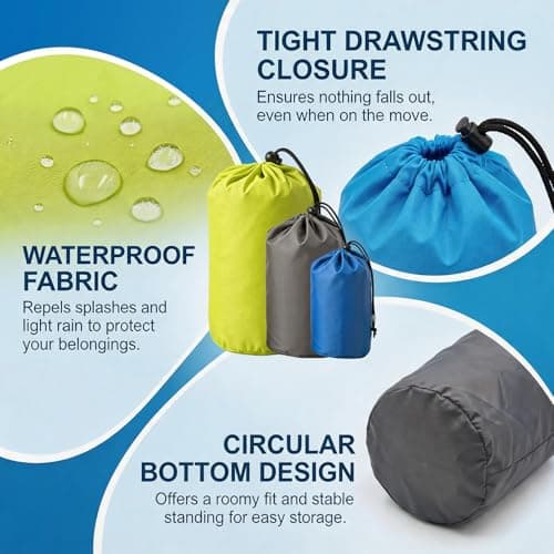 Apcodino 3PCS Stuff Sack Waterproof Outdoor Small Items Storage Stuff Bag — view 4