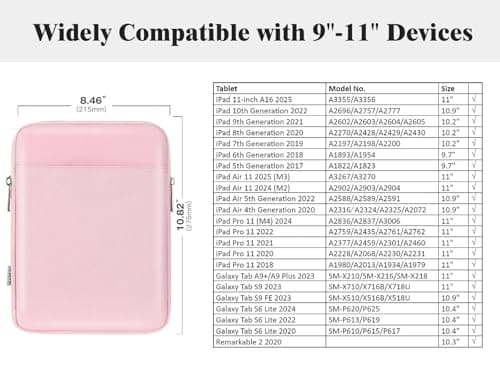 TiMOVO 9-11" Tablet Sleeve Bag, Pink — view 2