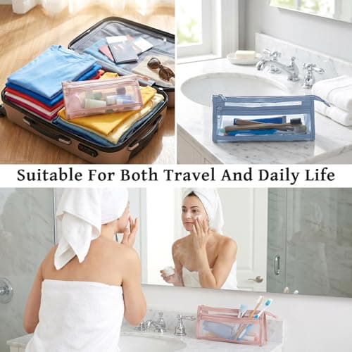 Elegaperma 4 Pcs Small Mesh Wash Bag Toiletries for Travel,Office,Home — view 5