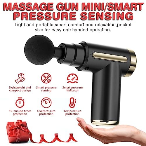 cotsoco Mini Massage Gun Deep Tissue,6 Speeds Cordless Handheld Muscle Massager with 4 Heads 1800mAh Battery & Type-C Charging, Super Quiet Chargeable Device Pain Relief, Best Gift — view 5