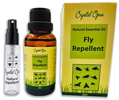 Fly Repellent Spray. 100% Natural & Humane. Makes 10 litres. Indoor & Outdoor Use. Essential Oil Blend with Citronella, Peppermint, Clove, Neem & PMD. Safe for Children & Pets. Smells Wonderful.