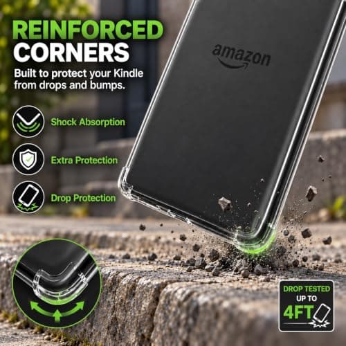 Clear Case for 6" Amazon Kindle Basic 11th Generation 2024/2022 – Slim Lightweight Soft Transparent TPU Kindle Cover with Reinforced Edge Corners for Amazon Kindle Basic 11th Gen — view 3