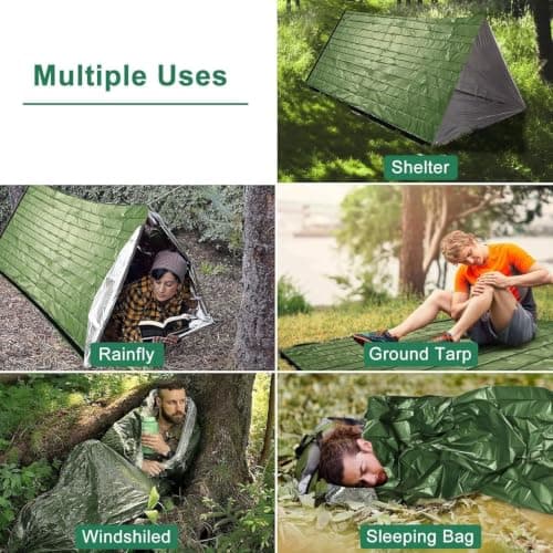 EEEKit 2Pcs Survival Sleeping Bag: Waterproof Mylar Emergency Bivvy Bag — view 6