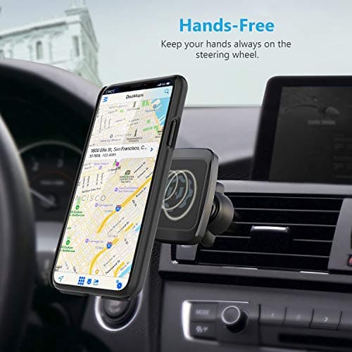 Magnetic Phone Car Mount, WixGear Universal Twist-Lock Air Vent Magnetic Car Phone Mount Holder, Phone Holder for Car Compatible with Cell Phones with Swift-Snap — view 2