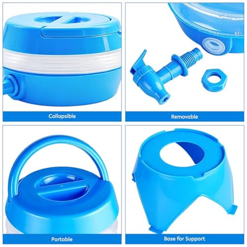 Yeelua 5.5L Collapsible Water Dispenser, Reusable Plastic Drink Dispenser with Tap, Portable Drink Container, for Party Drink, Chilled Juice, Cocktails — view 3