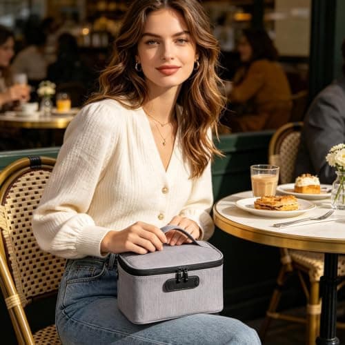 Bag with a Padlock Pouch Waterproof Multifunction, grey, Refer to the — view 2