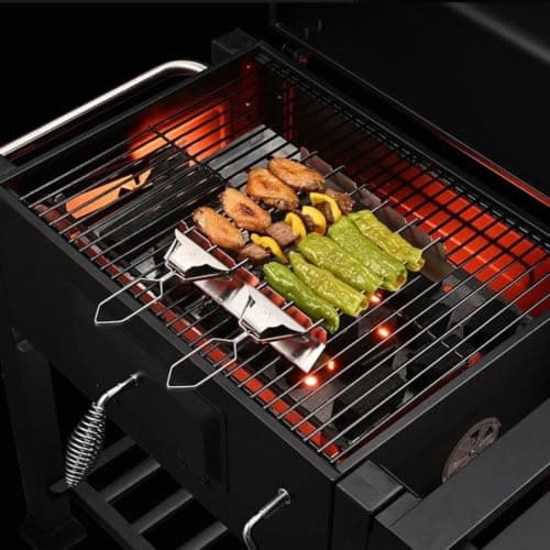 Outdoor BBQ Rack for Charcoal Gas Grilling Silver(B) — view 6