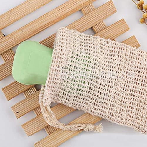 2 Pcs Sisal Soap Bag, Exfoliating Soap Saver Pouch with Drawstring — view 5