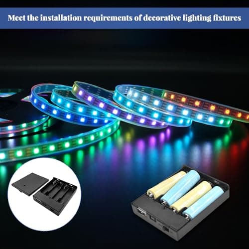 4Pcs AABattery Holder,Battery Pack for 4-6V LED Neon Signs,Black 4AA Portable USB Battery Operated Holder Box,Battery Case Box With Usb Port,Case Neon Lights Sign Power Supply for Indoor Outdoor Use — view 6