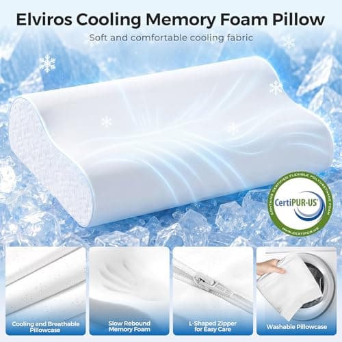 Elviros Memory Foam Cervical Pillow, Neck Support, 4 Adjustable Heights — view 4