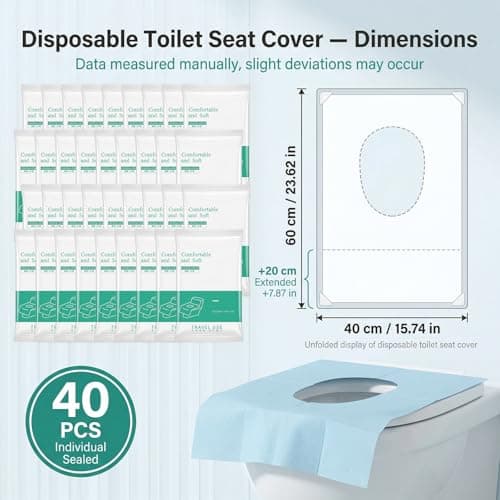 40 Pcs Toilet Seat Covers,Stick-On Non-Slip Portable Travel Toilet Seat — view 2