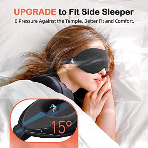 INNELO Sleep Mask 100% Blackout for Men Women, 3D Contoured Zero Pressure — view 2